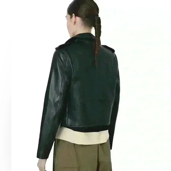 Deluc NWT New Theodora Vegan Leather Jacket Black Moto Style Size Large - Picture 2 of 6